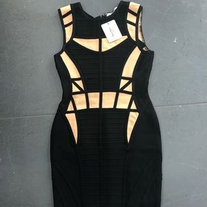 Sara Boo Black and Beige Dress